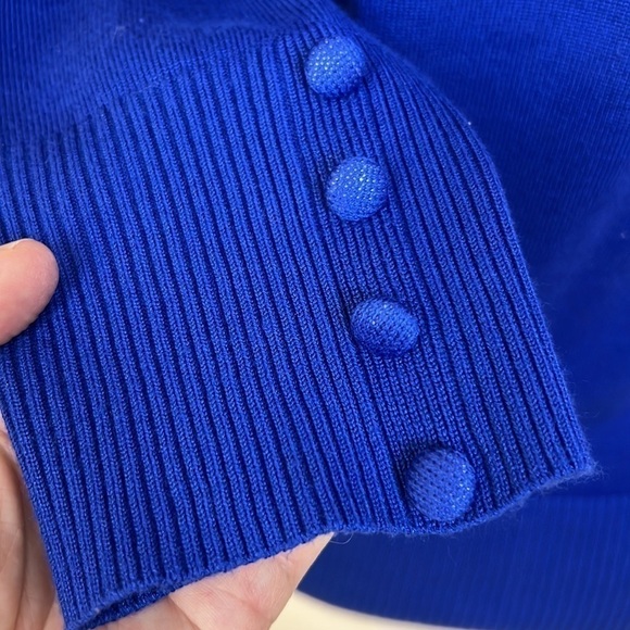 GRACE ELEMENTS Cobalt Cardigan Preppy Button Down Sweater, Size S - Picture 5 of 8